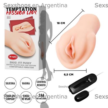 Masturbador con forma de vagina y vibracion